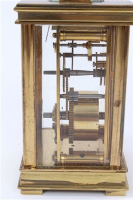 Lot 1256 - Late 19th / early 20th century carriage clock with eight day timepiece movement