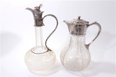 Lot 232 - Fine quality 19th century cut glass claret jug, Elkington & Co.