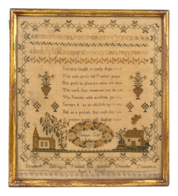 Lot 687 - Good early Victorian needlework sampler signed and dated 1844