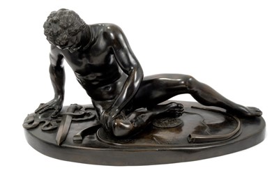 Lot 819 - After the Antique:  Large 19th century bronze sculpture of the dying Gaul