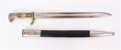 Lot 809 - Nazi Police Bayonet in scabbard with horn grips