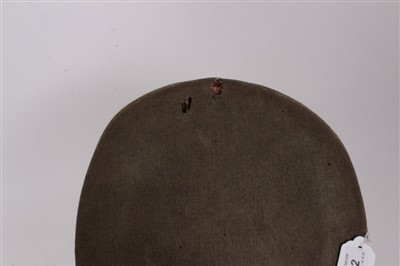 Lot 572 - Second World War Nazi Wehrmacht Officers Cap with yellow piping and brown leather head band to interior, bearing makers stamp, possibly Armored Reconnaissance Troops.