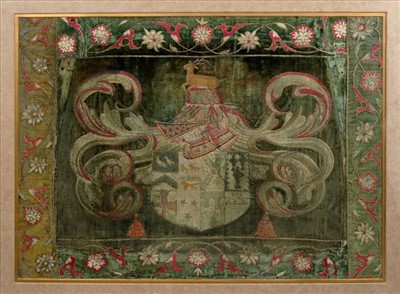 Lot 624 - Late 17th/early 18th Century embroidered armorial