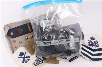 Lot 531 - Group of RAF and other cloth badges, Naval Cap Tallies and others