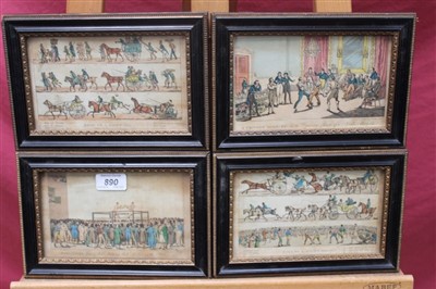 Lot 890 - Four Georgian Henry Alken hand coloured engravings depicting boxing