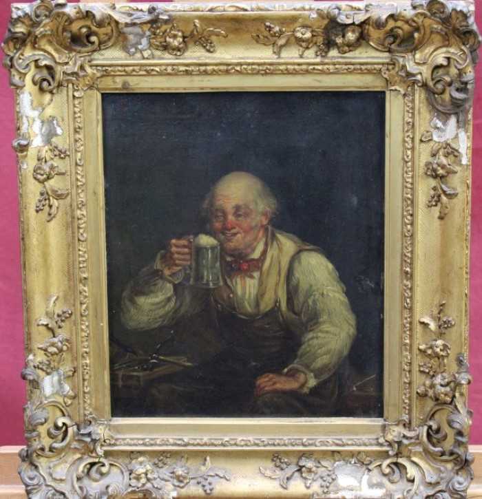 Lot 1425 - 19th century oil on canvas, Dutch, depicting old man