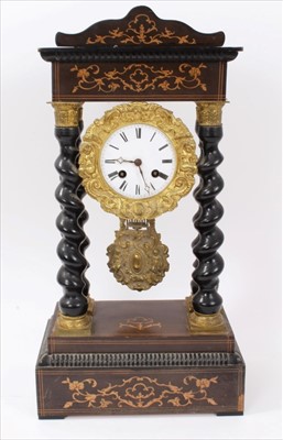 Lot 606 - 19th century Portico mantel clock