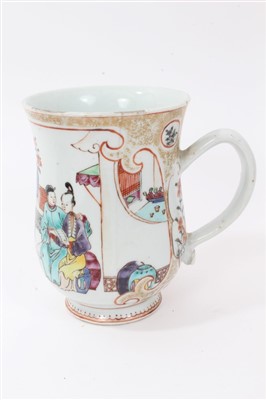 Lot 60 - 18th century Chinese export polychrome painted tankard