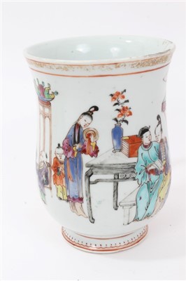 Lot 60 - 18th century Chinese export polychrome painted tankard