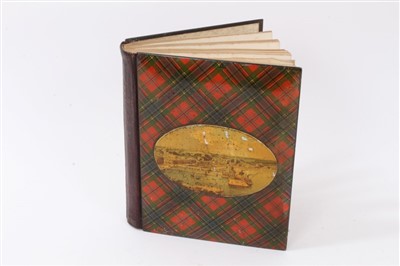 Lot 648 - Victorian Tartanware ‘Souvenir of Scotland’ book dated 1892