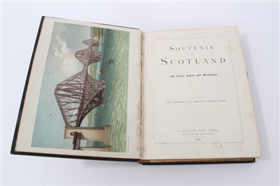 Lot 648 - Victorian Tartanware ‘Souvenir of Scotland’ book dated 1892