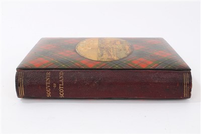 Lot 648 - Victorian Tartanware ‘Souvenir of Scotland’ book dated 1892