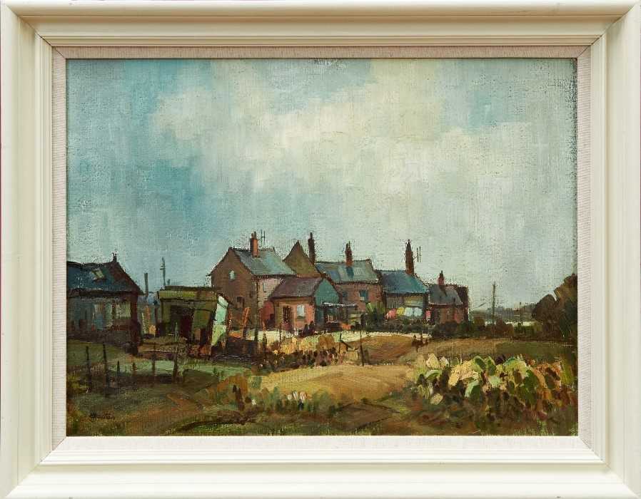 Lot 1113 Michael Coates oil Norfolk Cottages