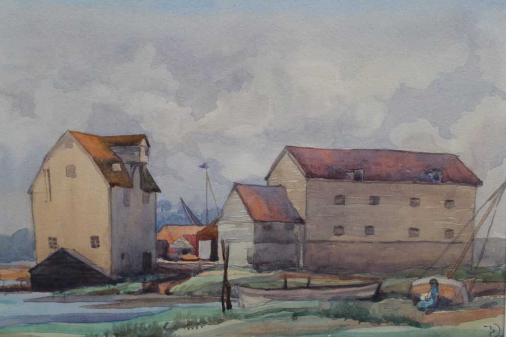 Lot 29 - Henry Denham (1893-1961) watercolour Woodbridge tide mill