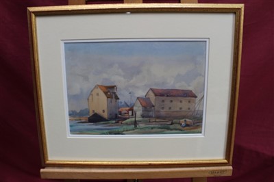 Lot 29 - Henry Denham (1893-1961) watercolour Woodbridge tide mill