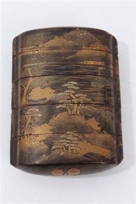 Lot 692 - Japanese Meiji period five-section papier-mâché inro