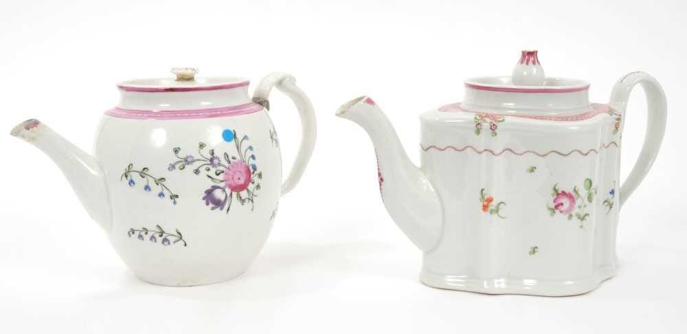 Lot 5 - Two late 18th century Newhall teapots and covers