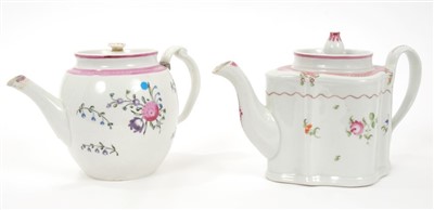 Lot 5 - Two late 18th century Newhall teapots and covers