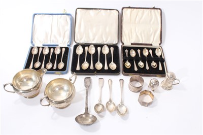 Lot 285 - Selection of miscellaneous 19th and 20th century silver