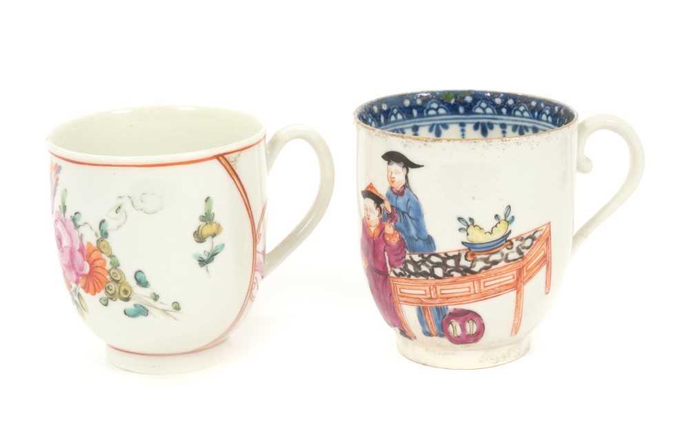 Lot 10 - 18th century Worcester polychrome coffee cup and another coffee cup
