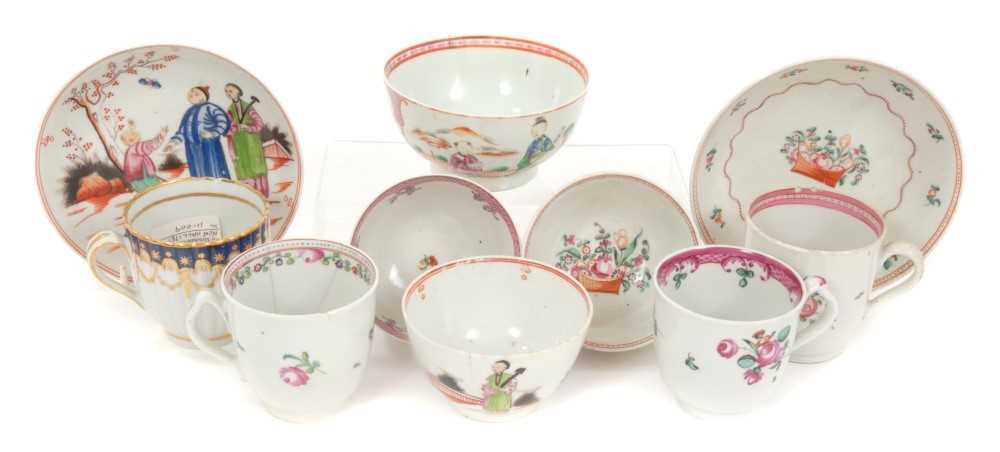 Lot 16 - Collection of 18th century New Hall tea and coffee wares
