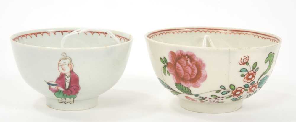 Lot 19 - Two 18th century Pennington Liverpool polychrome tea bowls