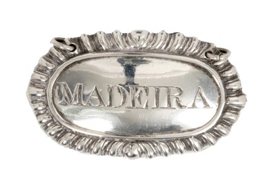 Lot 296 - Victorian silver decanter label, 'MADEIRA' (London 1844), Charles Rawlings & William Summers