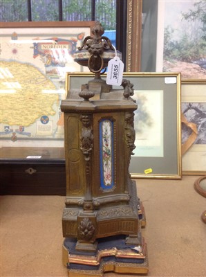 Lot 3655 - Victorian gilt metal and porcelain mantle clock.