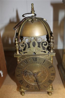 Lot 187 - Brass lantern clock.