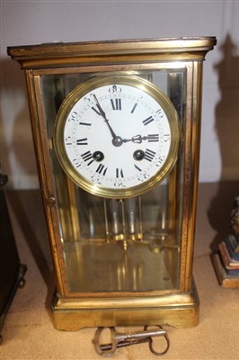 Lot 3654 - Victorian four glass mantle clock.