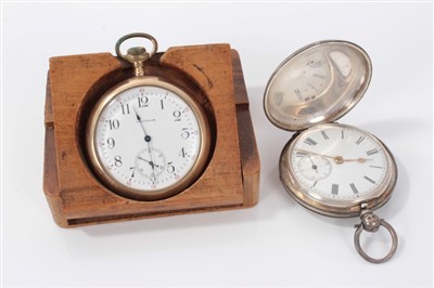 Lot 3209 - Waltham gold plated pocket watch and silver full hunter pocket watch (2)