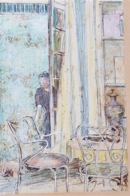 Lot 74 - French School, early 20th Century watercolour, together with Martin Lauterberg (1891-1960) watercolour interior
