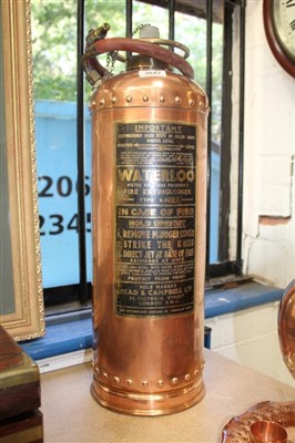 Lot 3647 - Large copper ‘Waterloo’ fire extinguisher by Read and Campbell Ltd