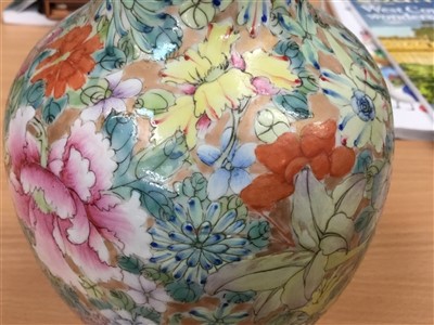 Lot 61 - Late 19th century Chinese millefiori decorated baluster vase