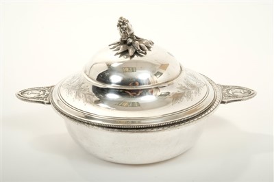 Lot 326 - Unusual mid-20th century French silver plated serving dish, Christofle