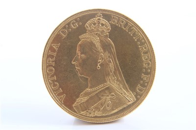 Lot 34 - G.B. Victoria gold Five Pounds