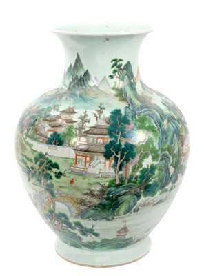 Lot 129 - 19th century Chinese enamelled baluster vase