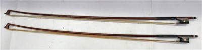 Lot 3672 - Violin bow by Aug. Edwin Prager. And one other violin bow (2)