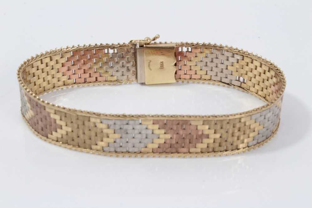 9ct Three Colour Gold Bracelet  725in  EXCLUSIVE  G8006  FHinds  Jewellers