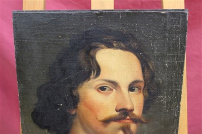 Lot 1103 - Follower of Van Dyke, oil on canvas portrait of Pieter Soutman, laid onto board