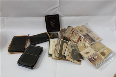 Lot 2429 - Collection of Ambrotyoes, Dagerrotypes and CDV’s in box