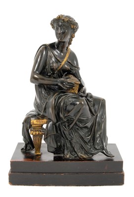 Lot 679 - Leon Pilet (1836-1916) bronze and parcel gilt figure of a seated lady