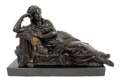 Lot 681 - 19th century French bronze of Cleopatra reclining