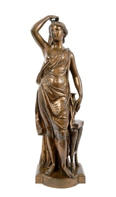 Lot 782 - 19th century bronze figure of a Classical lady, SB foundry stamps for Societe Des Bronze de Paris