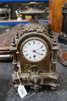 Lot 3522 - 19th Century French Mantel clock in guilt metal case.