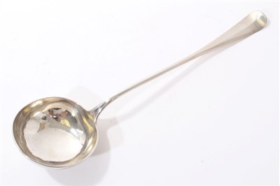 Lot 337 - George III Scottish silver Hanoverian pattern serving ladle