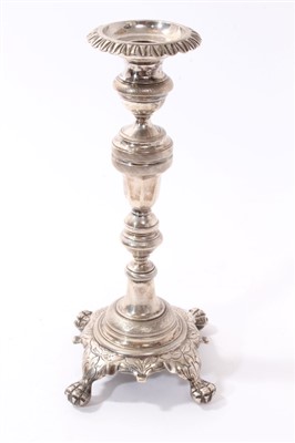 Lot 332 - 19th Century Continental white metal candlestick