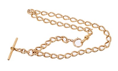 Lot 453 - Edwardian 18ct gold curb link watch chain