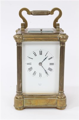 Lot 1255 - Late 19th / early 20th century carriage clock, signed 'Last Paris'