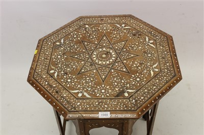 Lot 1355 - 19th Century Anglo Indian octagonal folding table (Hoshiarpur) with ivory inlaid decoration
